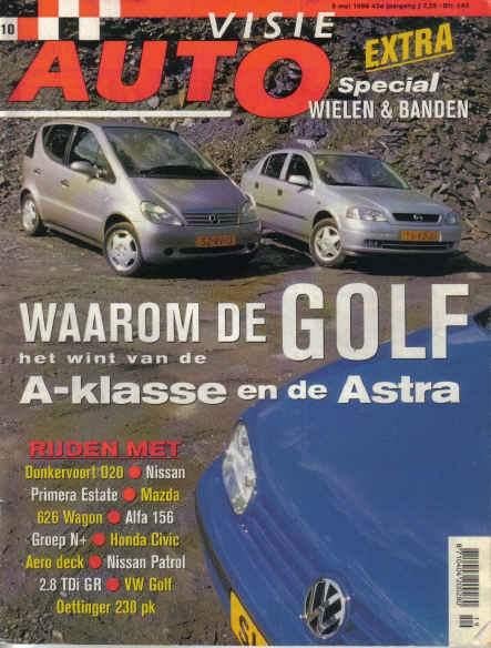 Autovisie 10 1998 : Opel Astra - VW Golf - Nissan Patrol GR, Ophalen of Verzenden, Gelezen, Algemeen