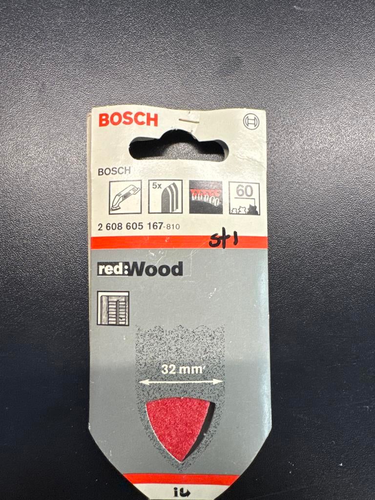 Bosch red:Wood schuurpapier 32mm (5 stuks), Ophalen of Verzenden, Nieuw, Overige typen