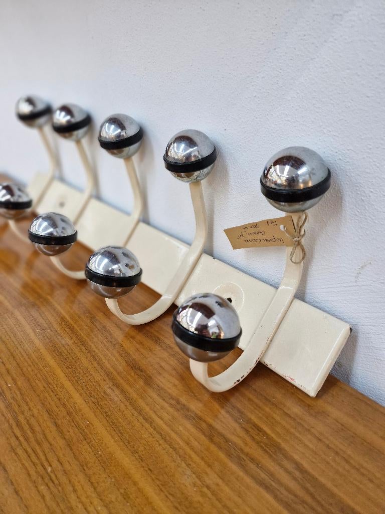 Vintage kapstok creme / chroom space age 70s, Huis en Inrichting, Woonaccessoires | Kapstokken, Gebruikt, ., ., Minder dan 100 cm