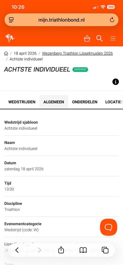 Startbewijs Triatlon IJsselmuiden 2026, Ophalen of Verzenden, Nieuw