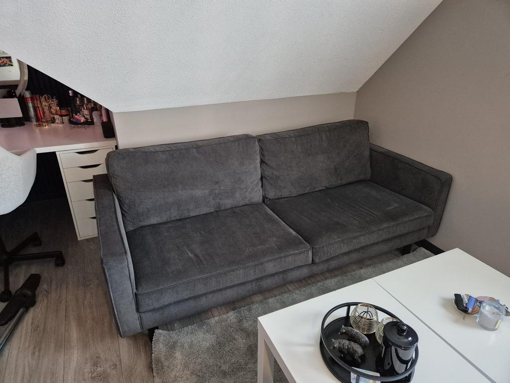 Umix by SLX Studio 2,5/3 zit bank| antraciet ribstof | 205cm, Ophalen, Driepersoons, 75 tot 100 cm, Zo goed als nieuw