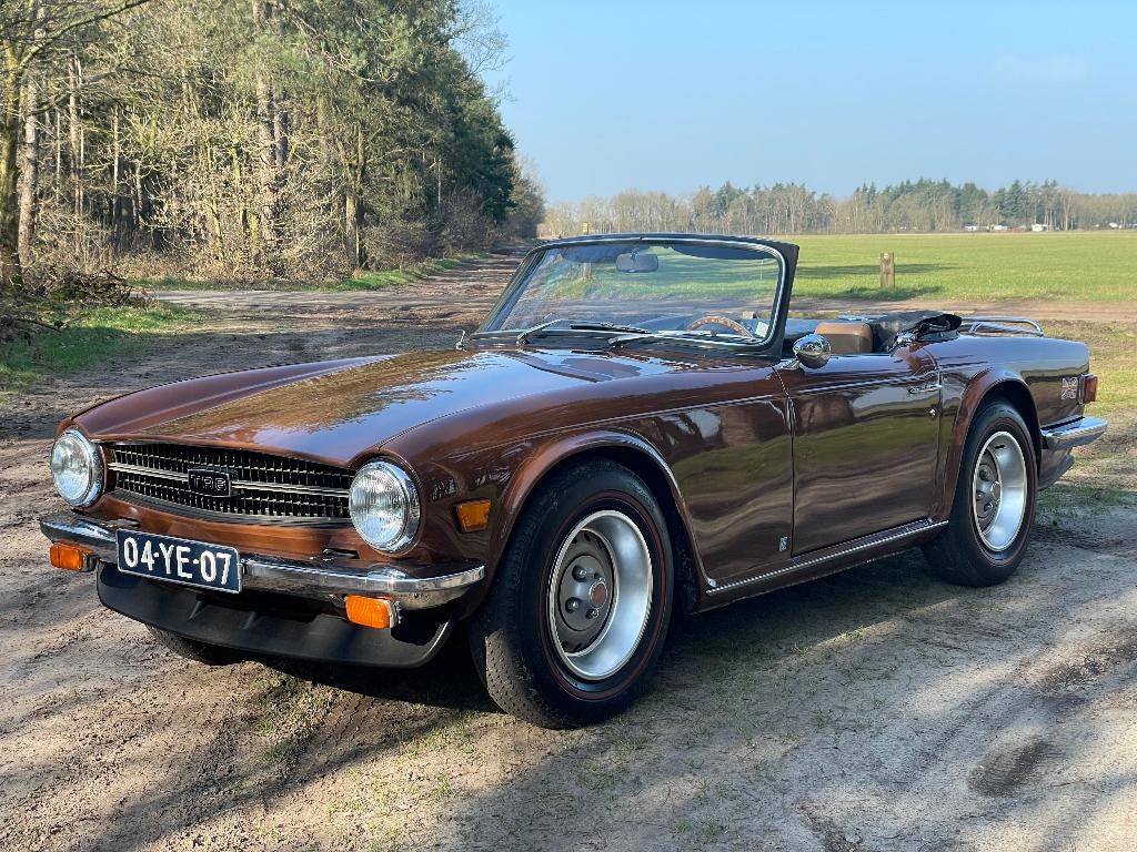 Triumph TR6 2.5 1976 Bruin, Auto's, Triumph, Beige, 2498 cc, Handgeschakeld, Particulier
