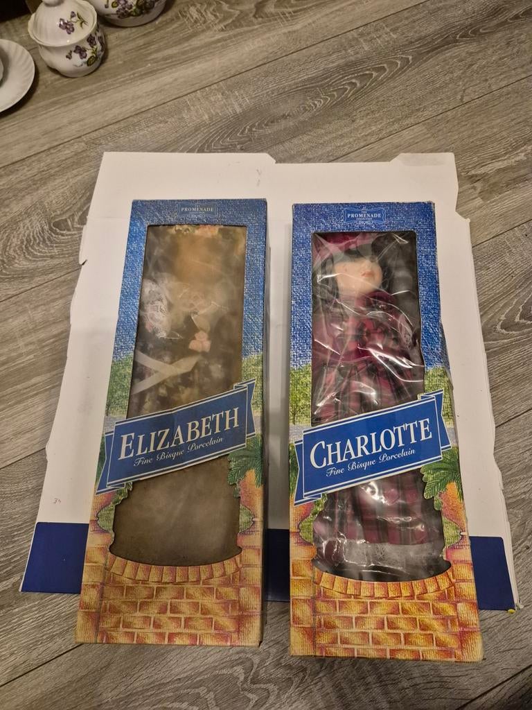 2 Promenade porseleinen poppen: Elizabeth & Charlotte, Ophalen of Verzenden, Nieuw, Pop