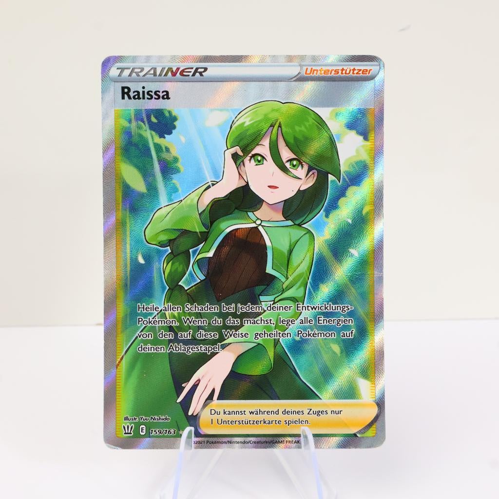 Pokémon TCG Raissa (Cheryl) Trainer German Battle Styles, Ophalen of Verzenden, Zo goed als nieuw, Losse kaart, Foil