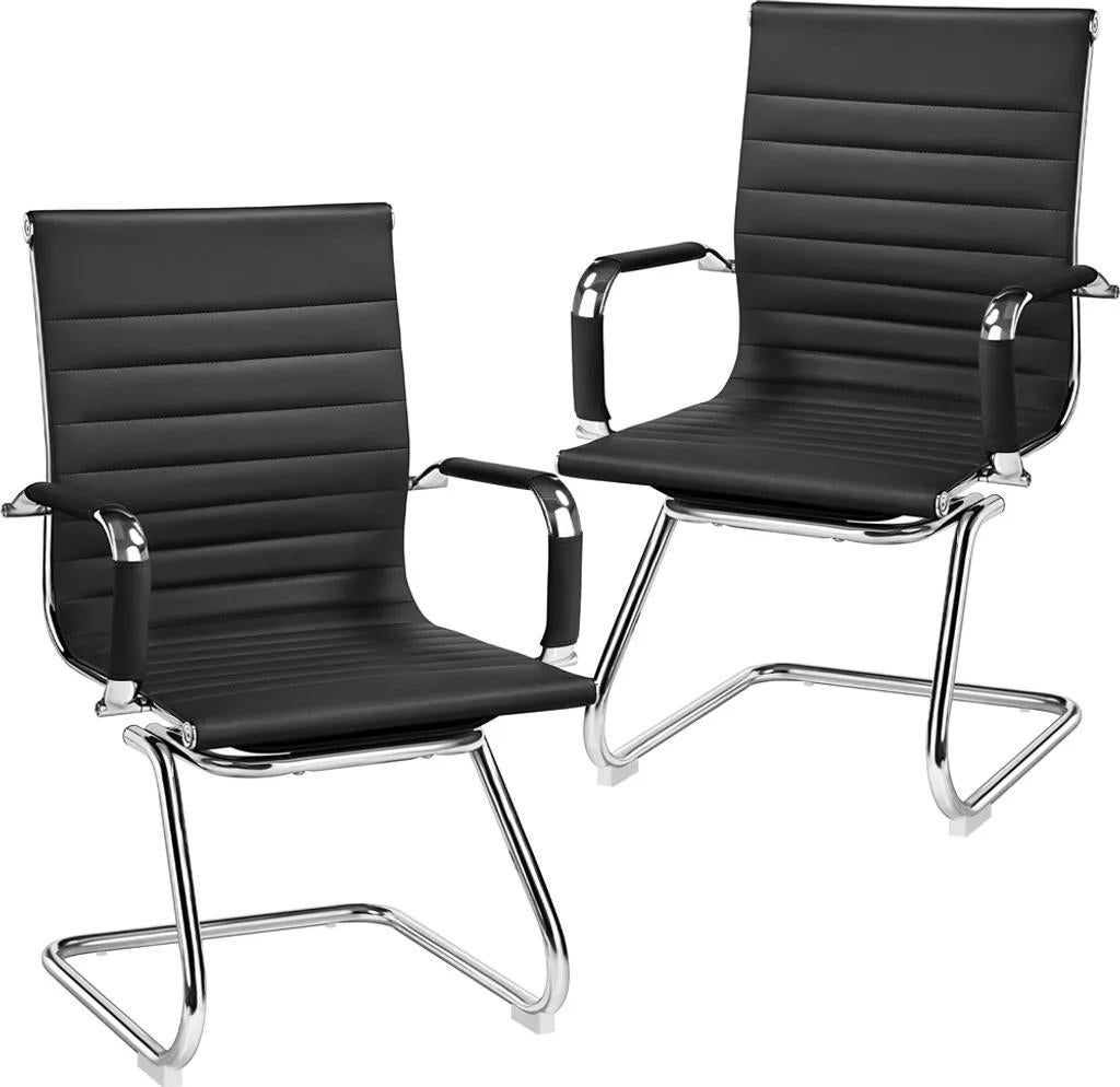 Yaheetech Set van 2 bureaustoelen, Zwart, P, Nieuw, Ophalen of Verzenden