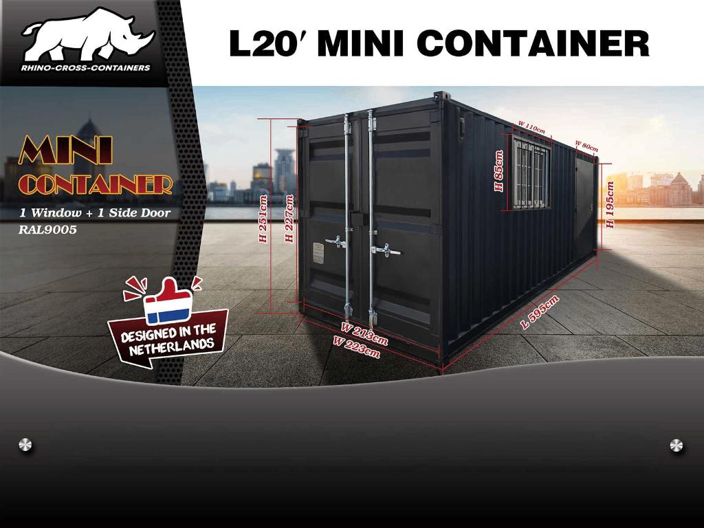 7,8,9,12,14,16,20 ft Zwart Mini container met deur en raam‼️, Zakelijke goederen, Ophalen