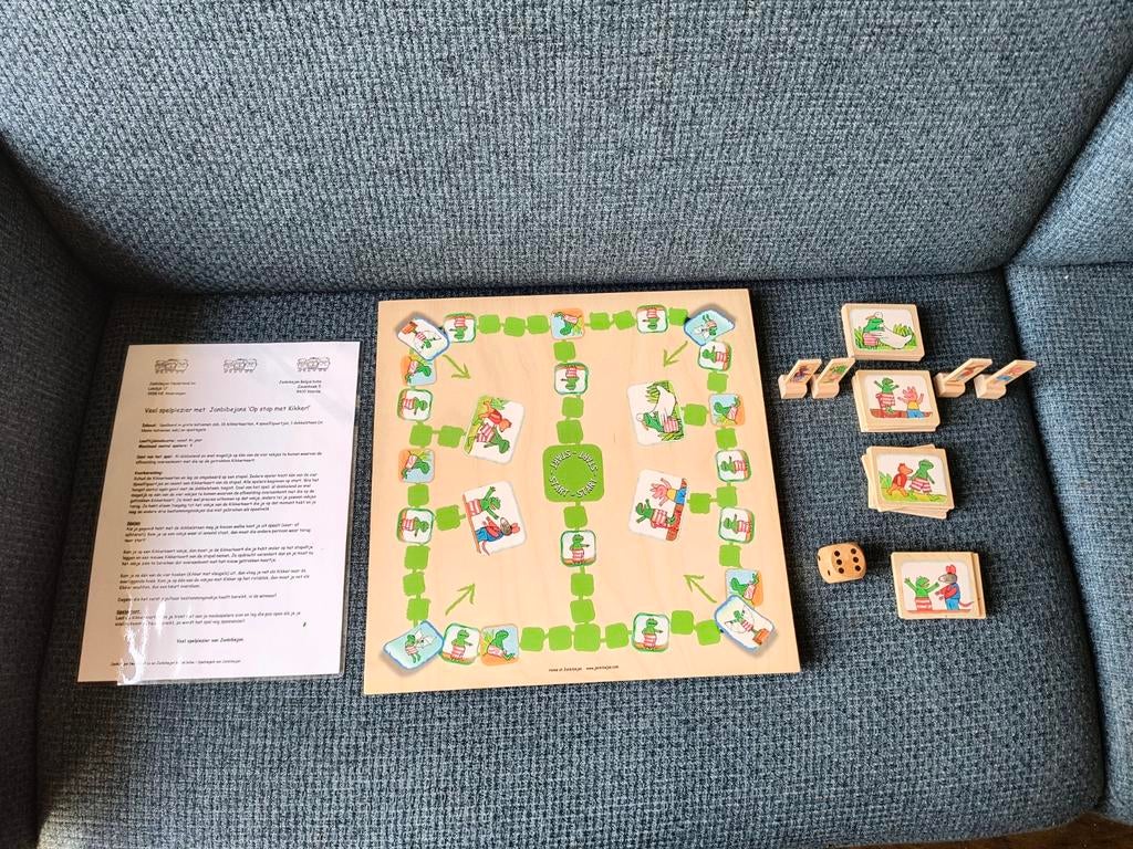 Hout spel: janbibejan "op stap met kikker", Hobby en Vrije tijd, Drie of vier spelers, Ophalen of Verzenden, Nieuw, Janbibejan