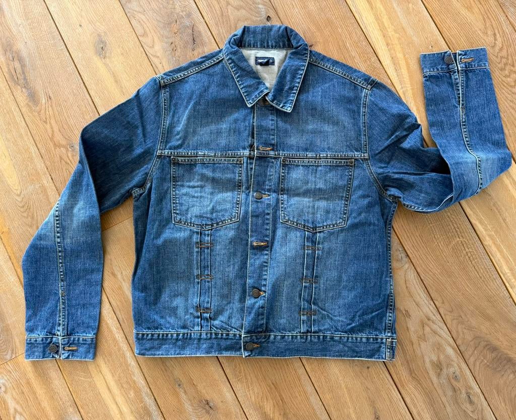 Heren jeans jas maat XL, Ophalen of Verzenden, Zo goed als nieuw, Maat 56/58 (XL), Blauw