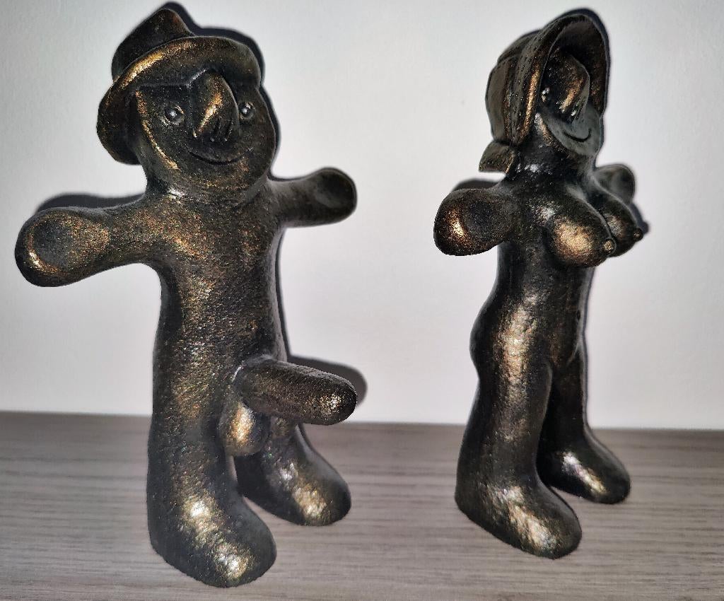 2x erotische beelden man & vrouw, Verzamelen, Beelden en Beeldjes, Ophalen of Verzenden, Zo goed als nieuw, Mens