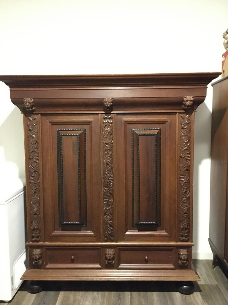 Prachtige Groenlose Kast - Antieke Eikenhouten Kast, Antiek en Kunst, Ophalen