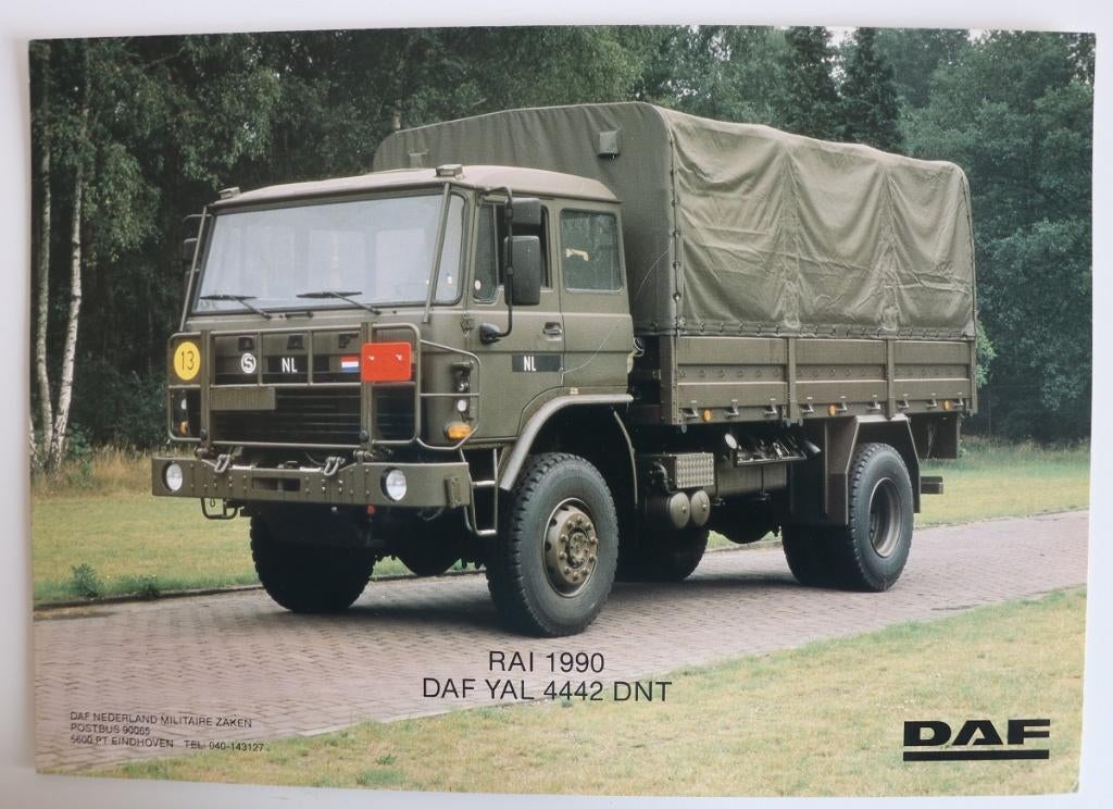 Fotokaart RAI 1990, DAF YAL 4442 DNT, 30 x 21 cm., Ophalen of Verzenden, Landmacht, Nederland, Foto of Poster