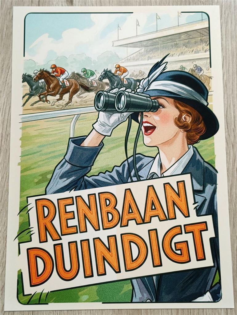Renbaan DUINDIGT Rensport Paarden Affiche Poster, Ophalen of Verzenden