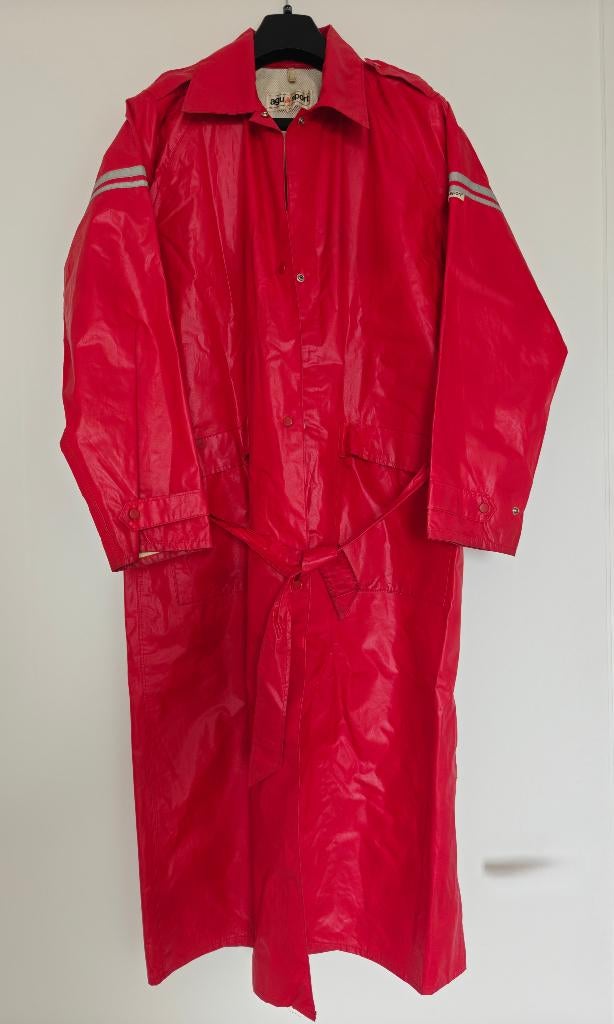 Agu sport rode lange regenjas, Ophalen of Verzenden, Gebruikt, Regenjas