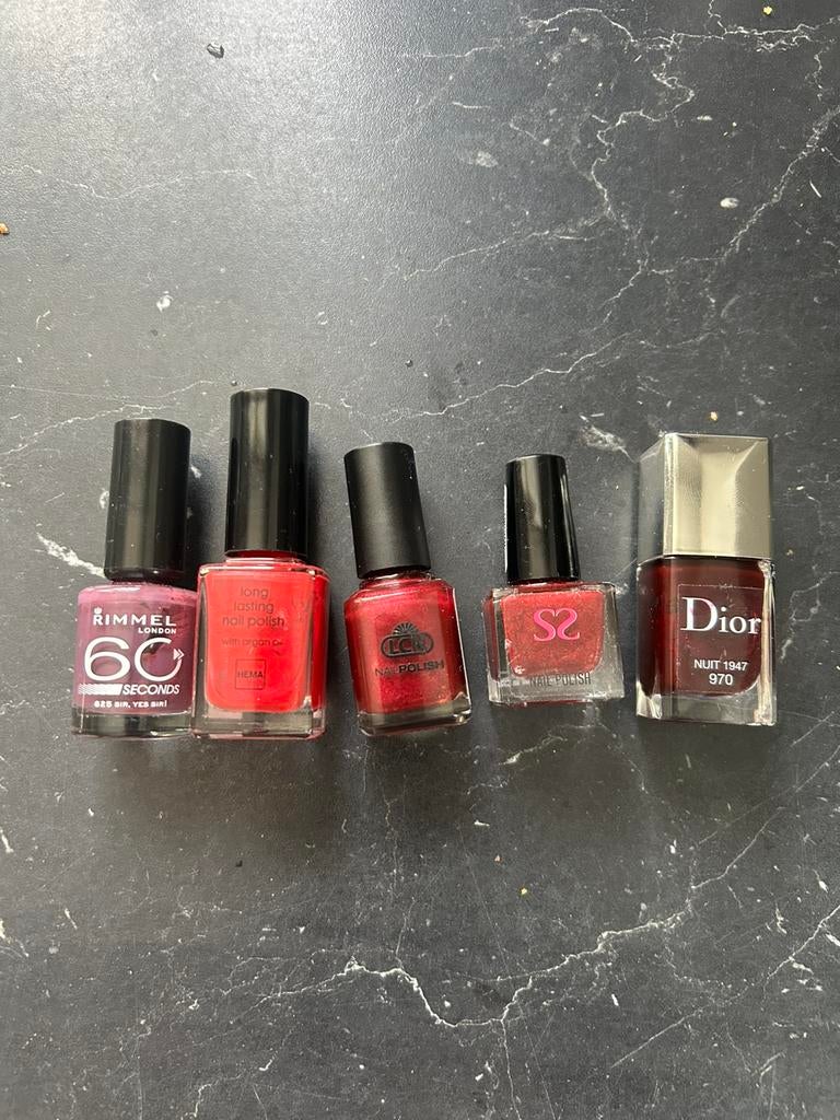 nagellak, 5 flesjes, Ophalen, Zo goed als nieuw, Overige kleuren, Handen en Nagels