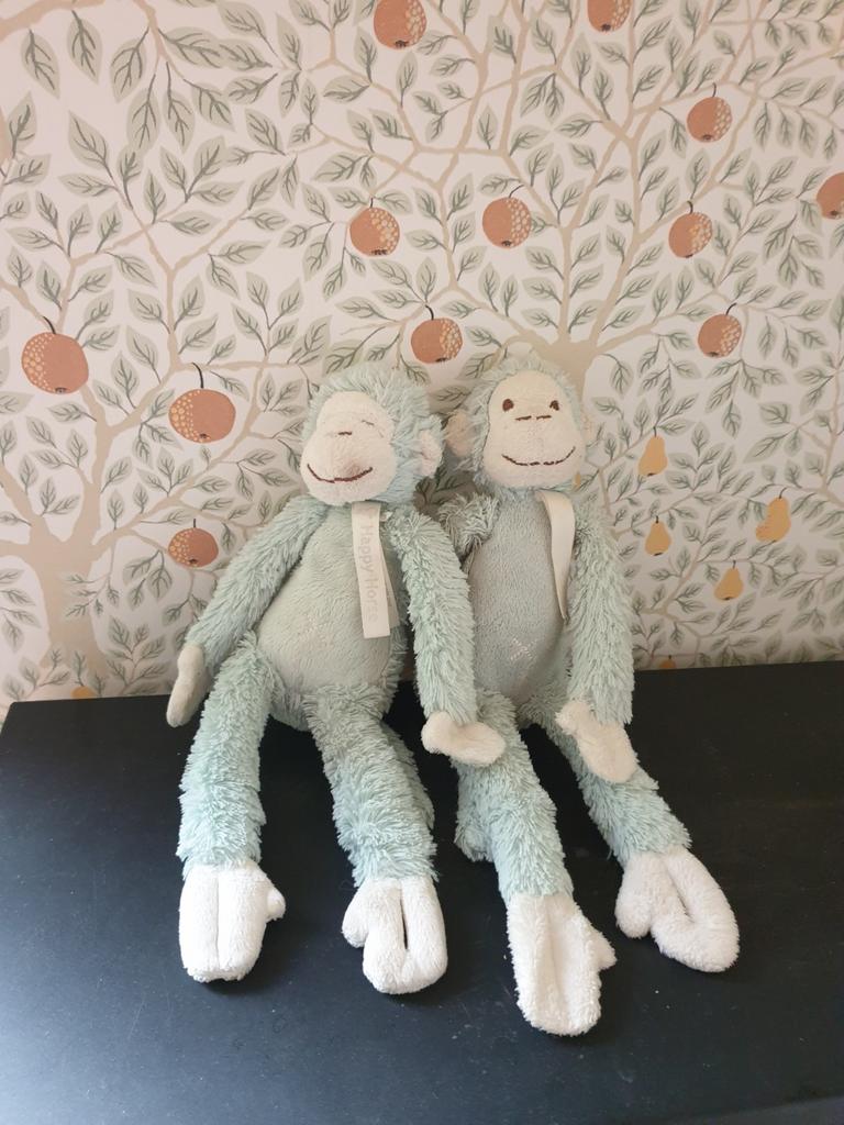 Twee aapjes van happy horse, groen, Ophalen of Verzenden, Korrelvulling, Gebruikt, Groen