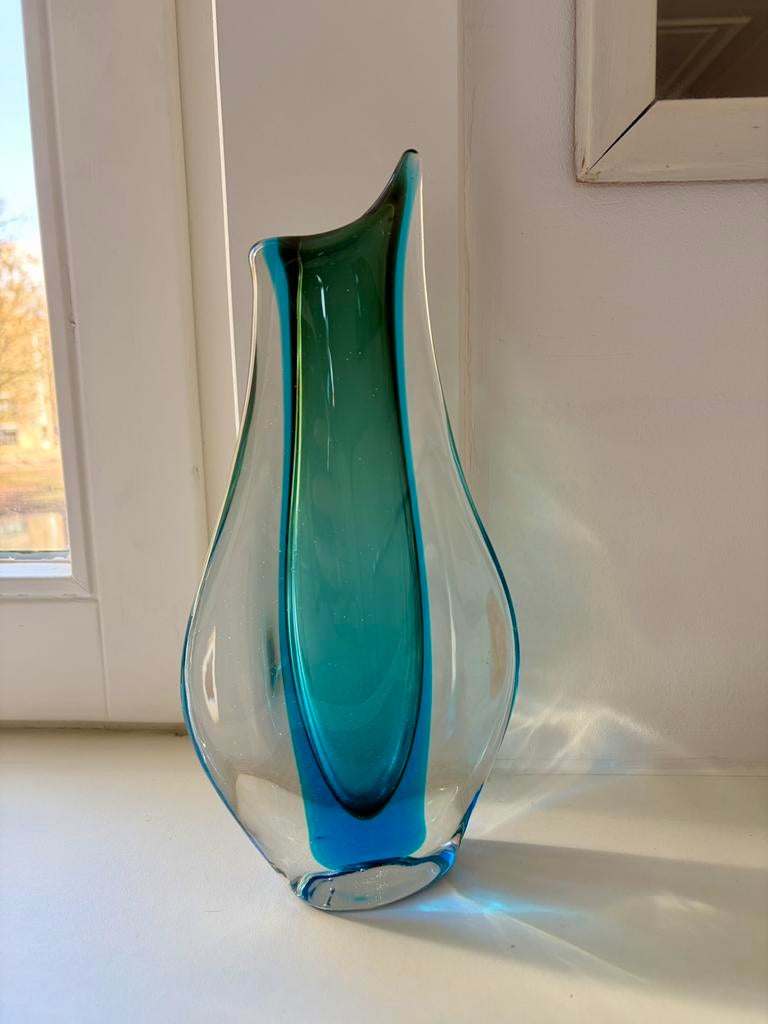 Grote Flavio Poli Sommerso vaas, Murano, Ophalen of Verzenden