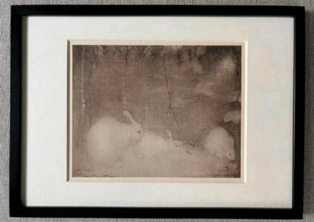 Jan Mankes 1889-1920 / Heliogr. Konijntjes in Herfstbos 1923, Antiek en Kunst, Kunst | Etsen en Gravures, Ophalen