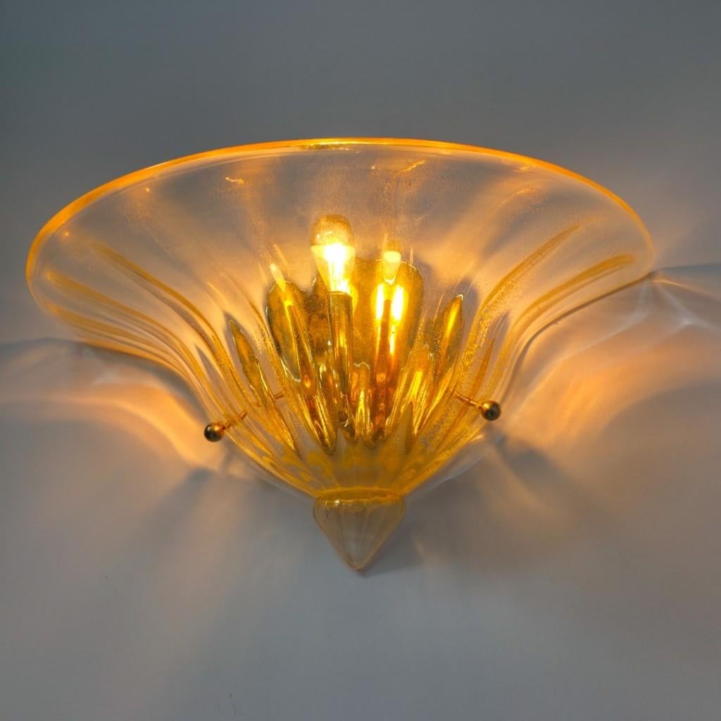 Wandlampen murano Italiaans design 70's Novaresi, Ophalen of Verzenden, Gebruikt, Glas