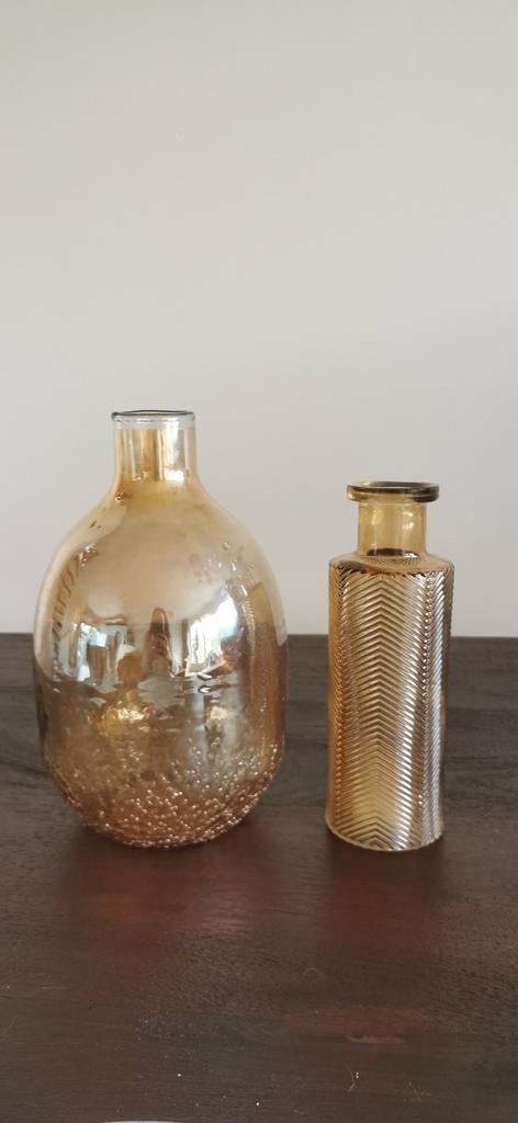 Vazen glas amber, Huis en Inrichting, Ophalen, Overige kleuren, Minder dan 50 cm, Glas