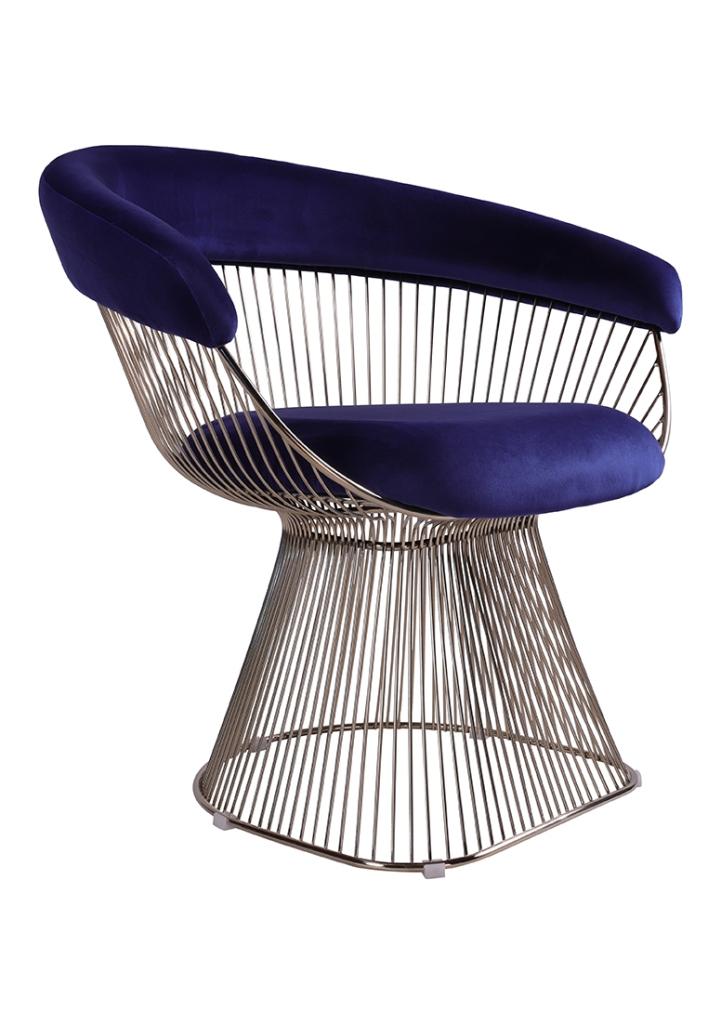 OHNO Wire Chair Armleunstoel - Blauw, Huis en Inrichting, Niet ingevuld, Overige materialen, Blauw, Niet ingevuld