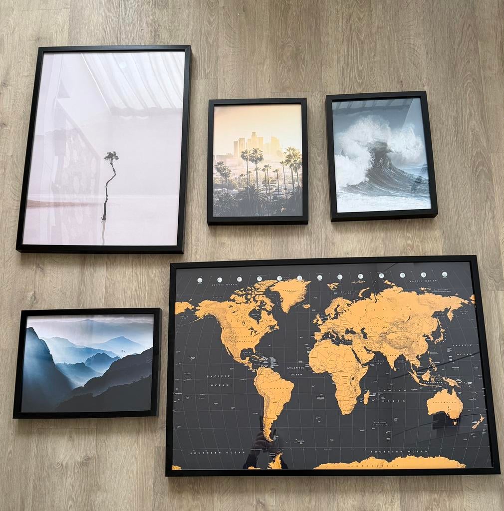 5x lijst zwart RIBBA van Ikea, Huis en Inrichting, Woonaccessoires | Lijsten, Ophalen, Zo goed als nieuw, Minder dan 50 cm, 50 tot 75 cm