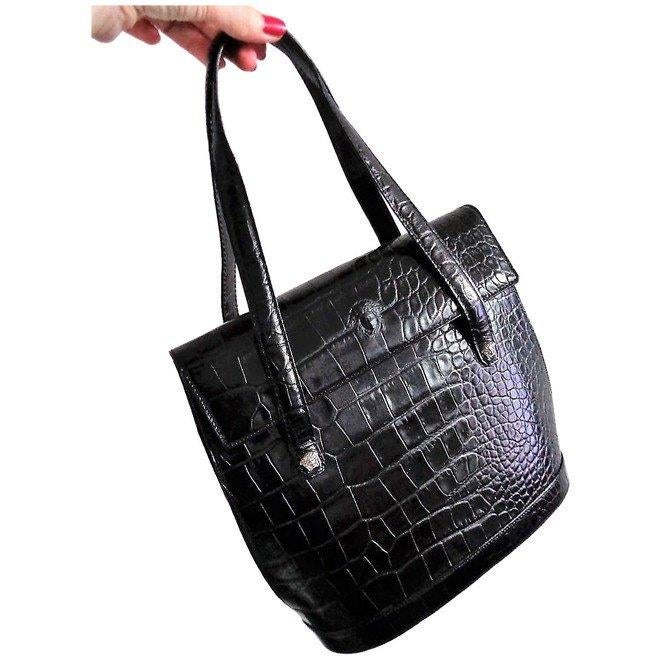 Gianni VERSACE couture leren tas, zwart, origineel, Ophalen of Verzenden, Zo goed als nieuw, Zwart, Handtas