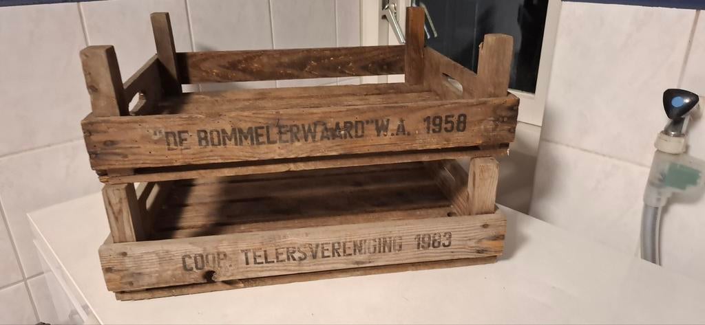 Veilingkist / fruitkist laag, 6 stuks, Huis en Inrichting, Woonaccessoires | Kisten, Ophalen, Minder dan 50 cm, Gebruikt, 50 tot 100 cm