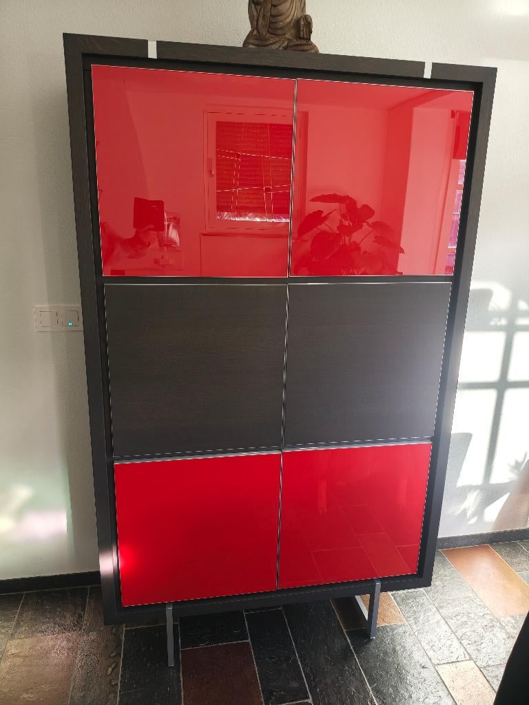 Wandmeubel, Huis en Inrichting, Ophalen, Glas, Zo goed als nieuw, Minder dan 150 cm