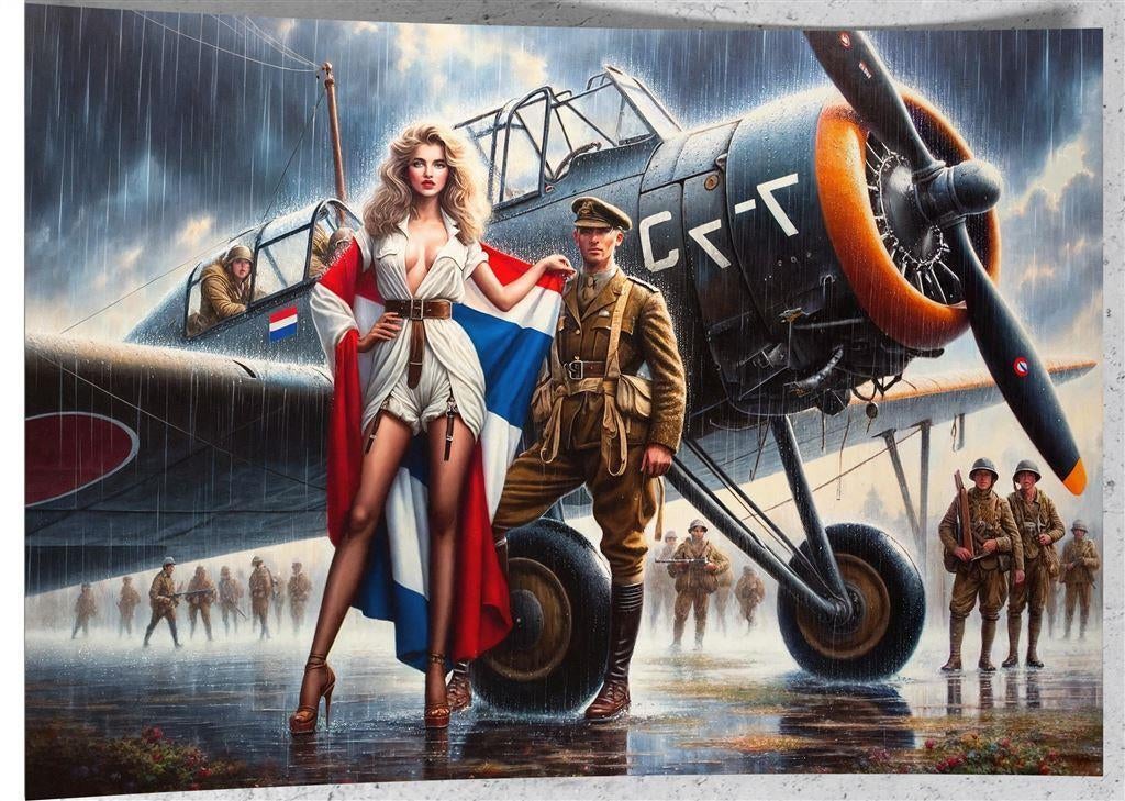 Limited Edition Nederlands Leger Vliegtuig Pin Up Poster, Ophalen of Verzenden, Nieuw, Schaalmodel