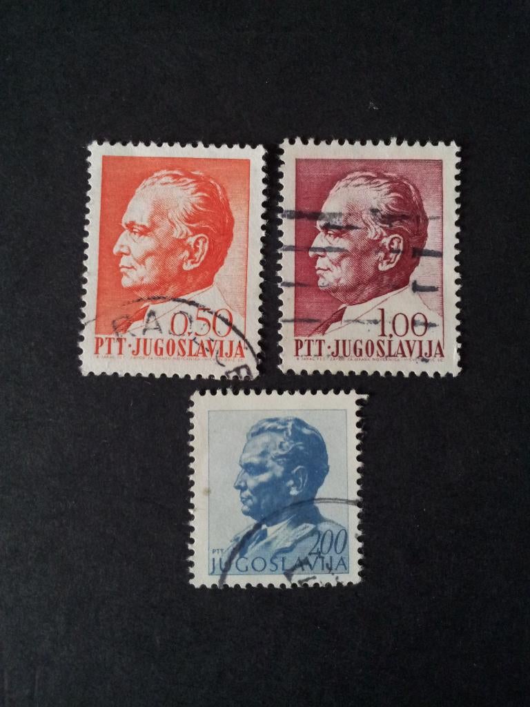 Joegoslavië kopjes A President Tito gestempeld, Postzegels en Munten, Ophalen of Verzenden, Joegoslavië, Gestempeld