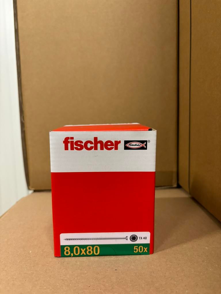 Fischer PowerFast 8,0x80 SK TX TG blvz 50 408x verzonken, Ophalen of Verzenden, Zo goed als nieuw
