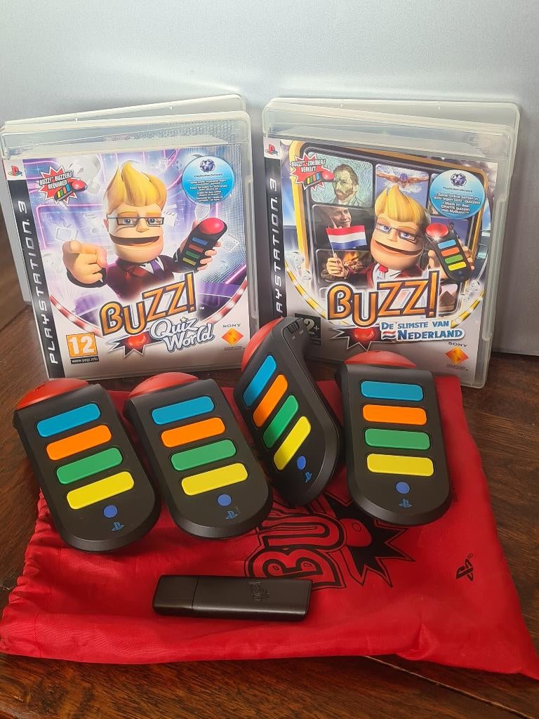Buzz set PS3, Spelcomputers en Games, Games | Sony PlayStation 3, Muziek, Ophalen of Verzenden, Zo goed als nieuw, 3 spelers of meer