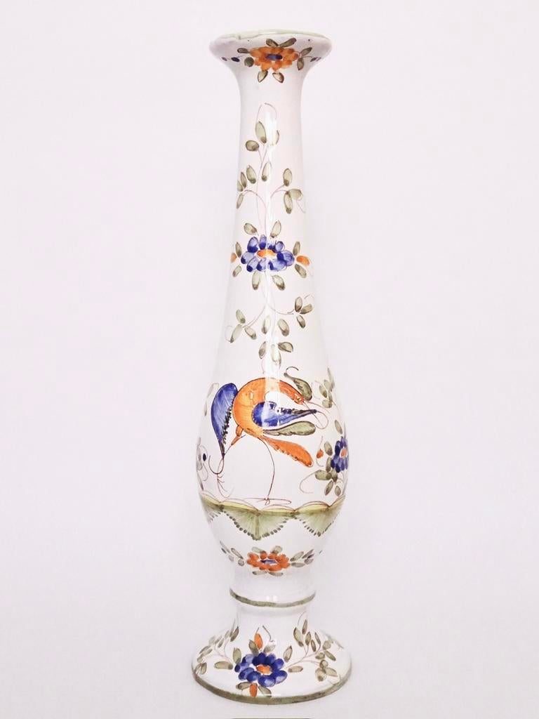 Grote vintage vaas keramiek Portugal vogel gekleurd wit, Antiek en Kunst, Antiek | Keramiek en Aardewerk, Ophalen