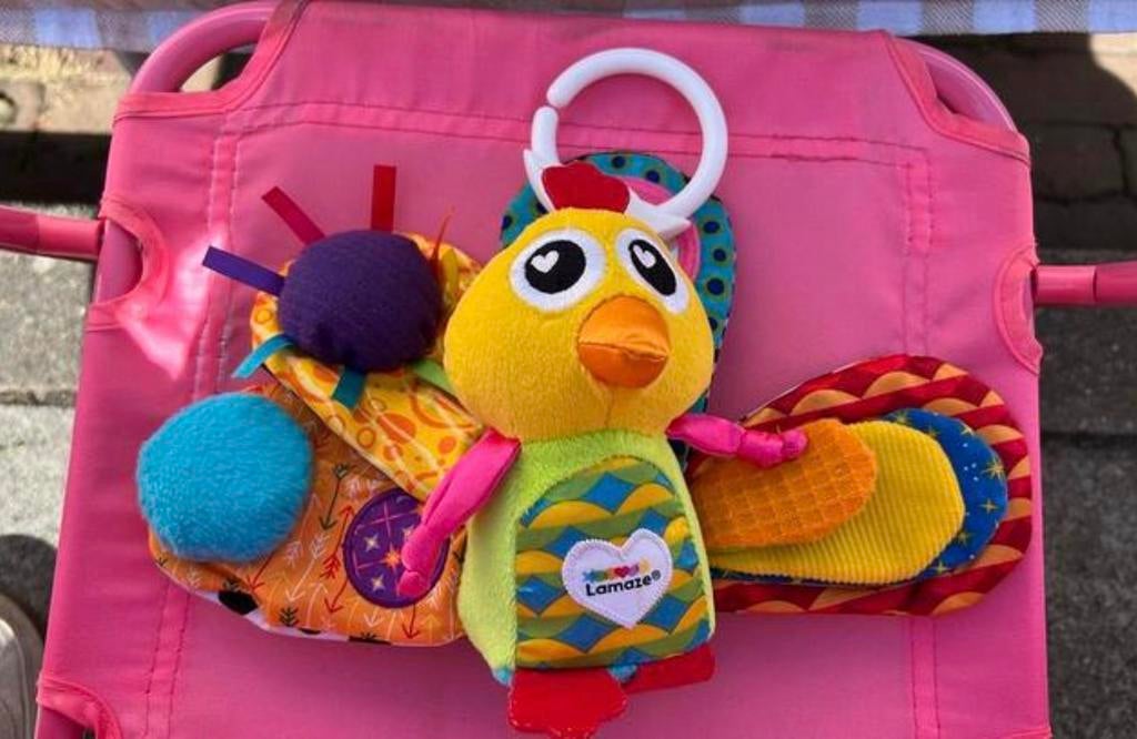 Baby speelgoed (gekleurde vogel), Kinderen en Baby's, Speelgoed | Babyspeelgoed, Ophalen, Zo goed als nieuw, Overige typen, Met geluid