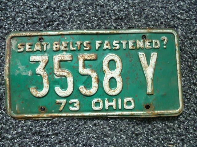 Kentekenplaat licenseplate Ohio 73 Seatbelts Fastened USA, Verzenden, Gebruikt, Auto's