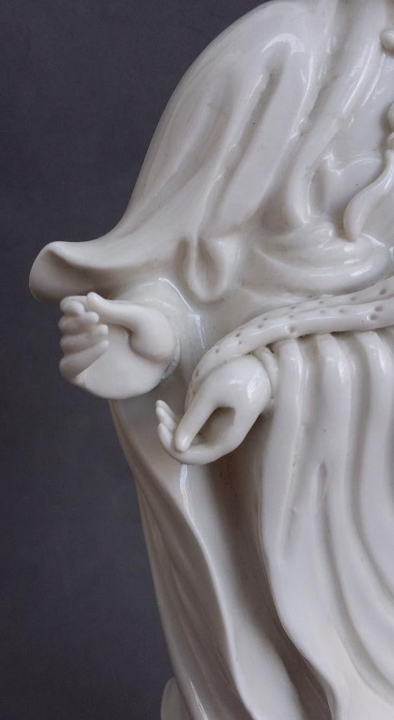 20 ste eeuw Blanc de Chine Porselein Chinees Guanyin Beeld, Ophalen of Verzenden