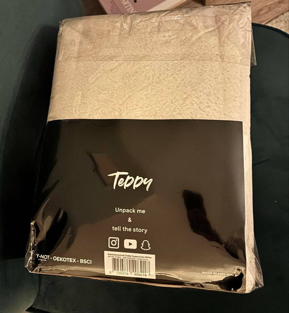 Y-NOT teddy dekbedovertrek cappuccino white, Wit, Dekbedovertrek, Ophalen of Verzenden, Nieuw