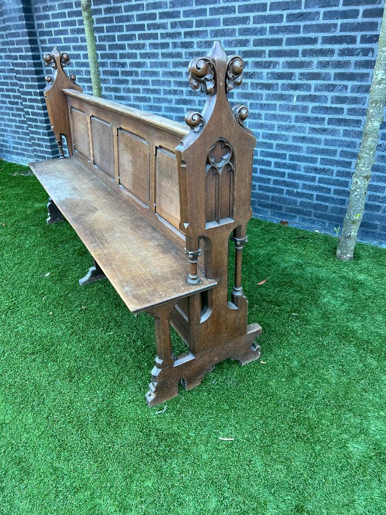 Antieke kerkbank 126 jaar oude eiken bank, Antiek en Kunst, Antiek | Meubels | Stoelen en Banken, Ophalen