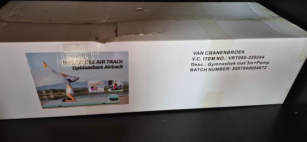 Opblaasbare Airtrack Gymnastiek Mat 3M met elektrische pomp, Ophalen, Nieuw, Fitnessmat