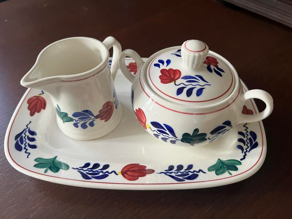 Boerenbont roomstel, Overige typen, Ophalen of Verzenden, Zo goed als nieuw, Aardewerk