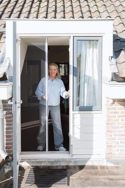 Oprol hordeur Unilux RHS Rondo 205cm hoog 125 cm breed nieuw, Doe-het-zelf en Verbouw, Deuren en Horren, Hordeur, Nieuw, Schuifdeur