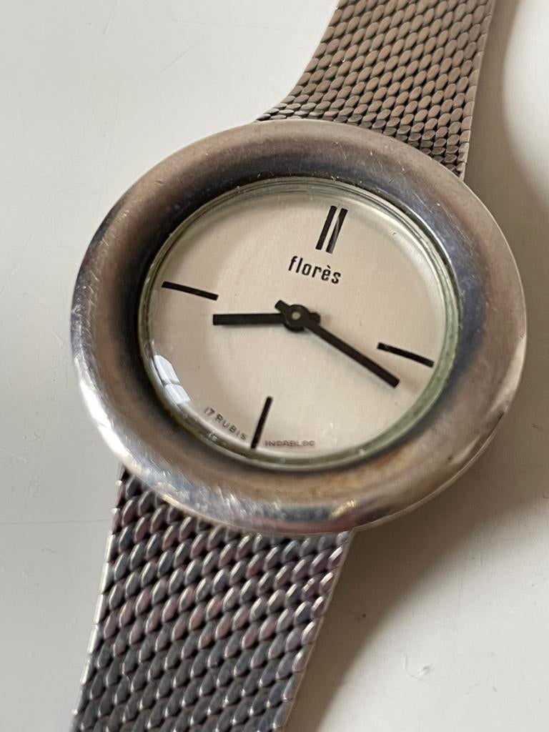 Florés horloge zilver., Sieraden, Tassen en Uiterlijk, Horloges | Antiek, Ophalen of Verzenden, Zilver, Overige merken