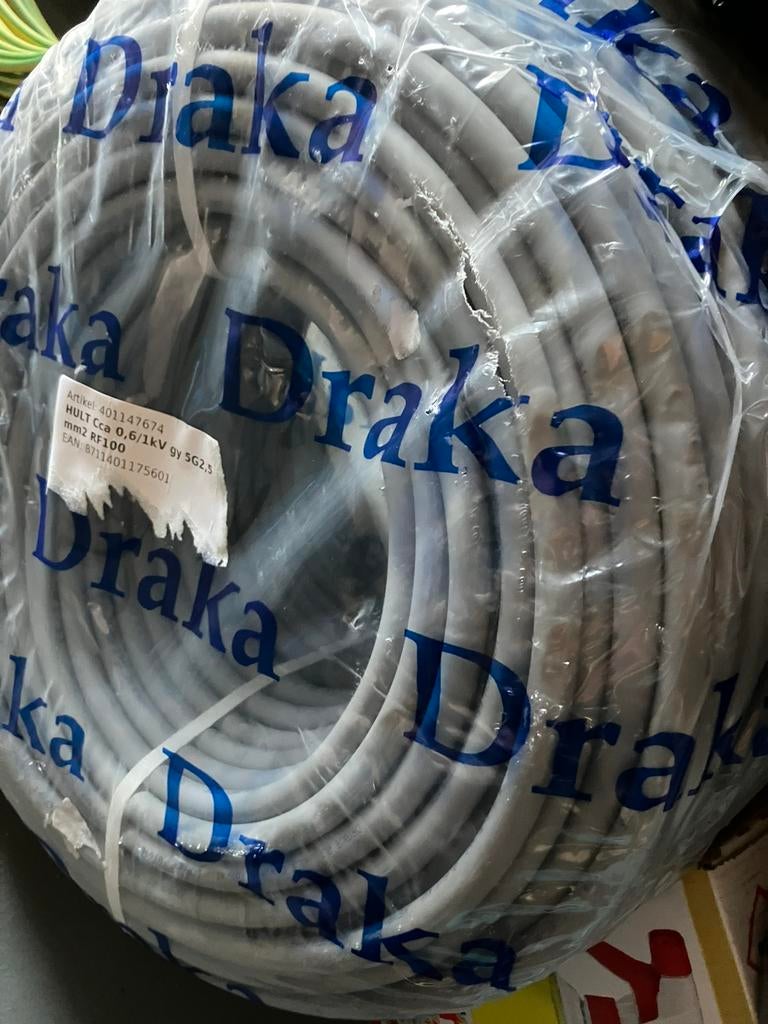 Draka Nieuw Cca 5x2,5 mm Rol 100 meter, Ophalen of Verzenden, Zo goed als nieuw, Kabel of Snoer