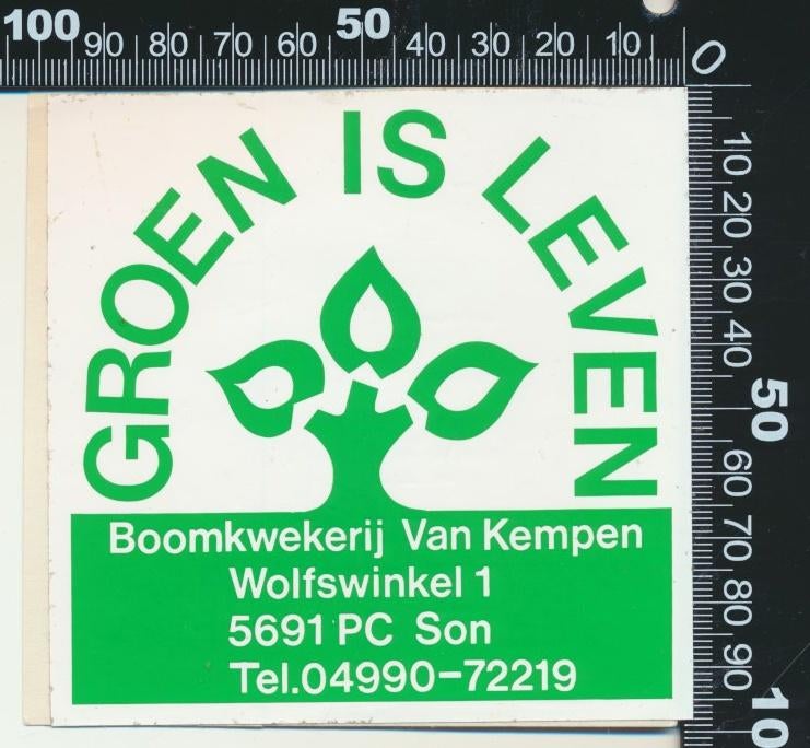 Sticker: Boomkwekerij Van Kempen - Son, Ophalen of Verzenden, Zo goed als nieuw, Bedrijf of Vereniging