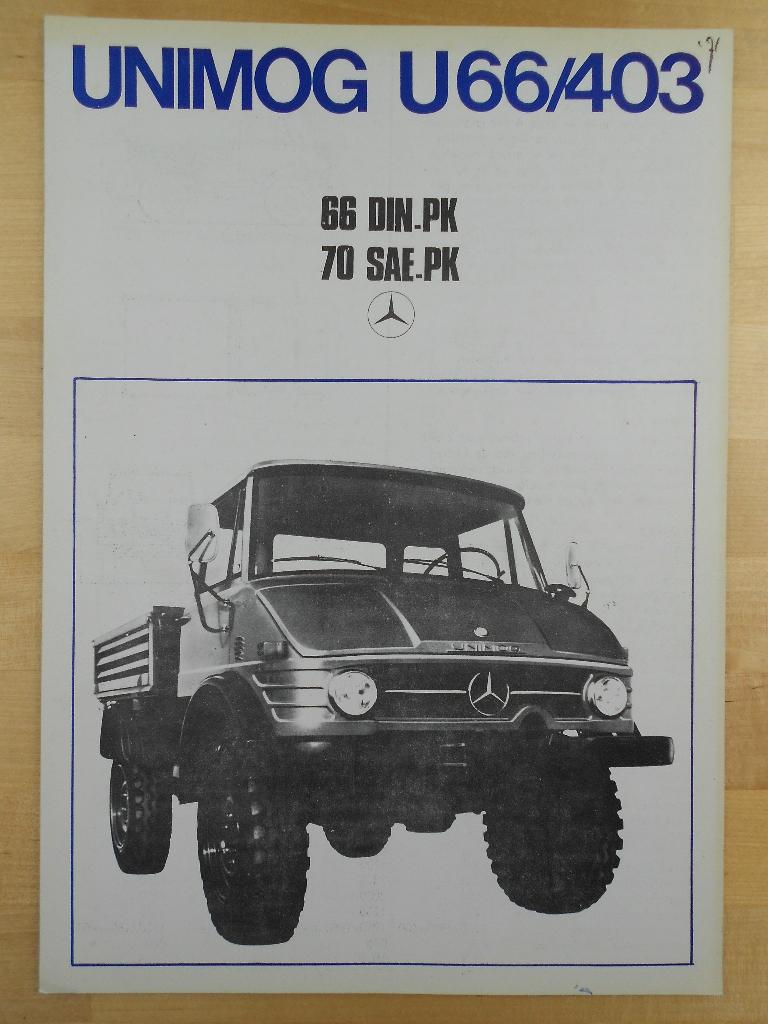 Mercedes Unimog U66 403 1971 Brochure U403, Zo goed als nieuw, Mercedes-Benz, Mercedes, Ophalen of Verzenden
