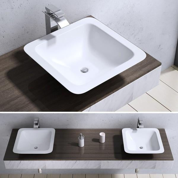 Waskom, wasbak, witte wastafel, opzetwastafel, wit, C-803, Doe-het-zelf en Verbouw, Verzenden, Nieuw, Wastafel