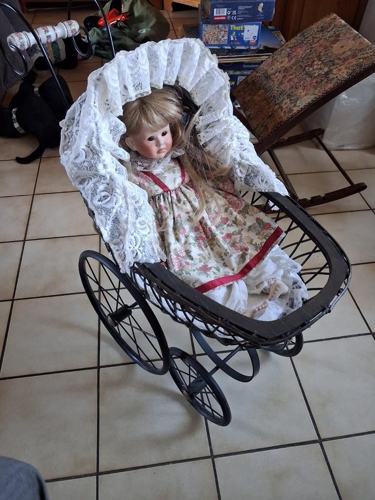 Kinderwagen met pop, Verzamelen, Poppen, Ophalen, Pop