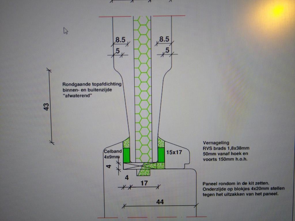 Hardhout kozijn met rooster voordeur, Ophalen, 80 tot 100 cm, Nieuw, Buitendeur