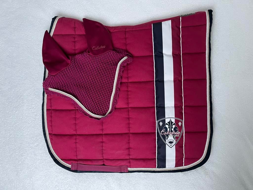 Eskadron Big Square Sangria set maat full dressuur, Ophalen of Verzenden, Gebruikt