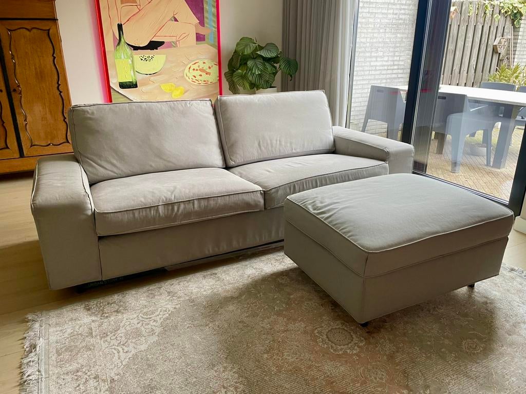 3- zits Bank Kivik Ikea met hocker, Ophalen, Zo goed als nieuw